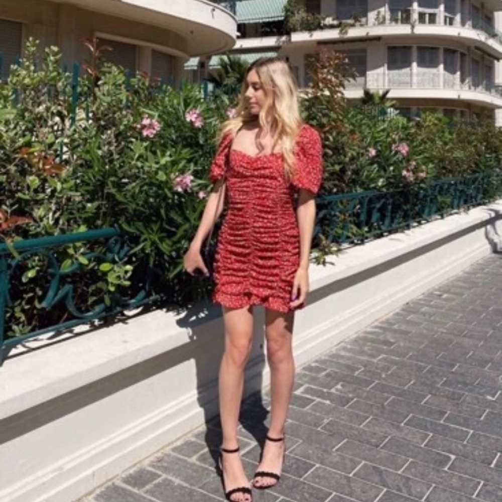 SOLD DO NOT BUYGreen on/off shoulder floral dress